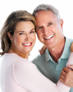 Senior couple portrait. Isolated on white background.